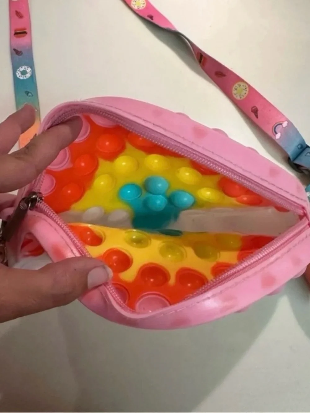 Girls Rainbow Pop It Purse Bag with Strap fun gift sensory